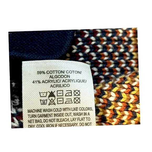 Lucky Brand Women Aztec Print Open Cardigan Sweater M Blue Orange NWT - Picture 7 of 7